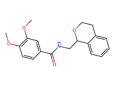 N-(3,4-dihydro-1H-isochromen-1-ylmethyl)-3,4-dimethoxybenzamide structure
