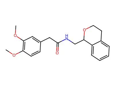 N-(3,4-dihydro-1H-isochromen-1-ylmethyl)-2-(3,4-dimethoxyphenyl)acetamide structure