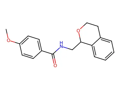 N-(3,4-dihydro-1H-isochromen-1-ylmethyl)-4-methoxybenzamide structure