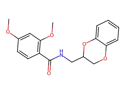 N-(2,3-dihydro-1,4-benzodioxin-2-ylmethyl)-2,4-dimethoxybenzamide structure