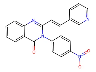 3-(4-nitrophenyl)-2-[(E)-2-(pyridin-3-yl)ethenyl]quinazolin-4(3H)-one structure
