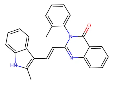 2-[(E)-2-(2-methyl-1H-indol-3-yl)ethenyl]-3-(2-methylphenyl)quinazolin-4-one structure