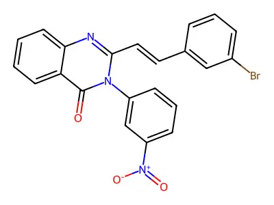 2-[(E)-2-(3-bromophenyl)ethenyl]-3-(3-nitrophenyl)quinazolin-4-one structure
