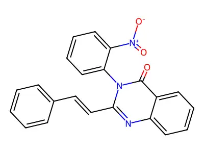 3-(2-nitrophenyl)-2-[(E)-2-phenylethenyl]quinazolin-4-one structure