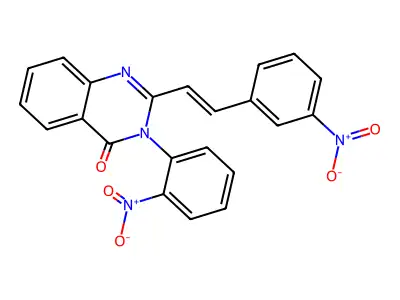 3-(2-nitrophenyl)-2-[(E)-2-(3-nitrophenyl)ethenyl]quinazolin-4-one structure