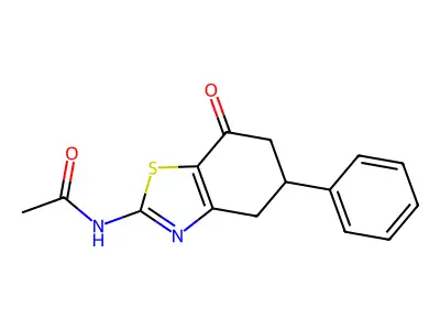 N-(7-oxo-5-phenyl-4,5,6,7-tetrahydro-1,3-benzothiazol-2-yl)acetamide structure