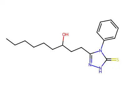3-(3-hydroxynonyl)-4-phenyl-1H-1,2,4-triazole-5-thione structure