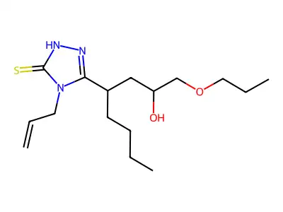 3-(2-hydroxy-1-propoxyoctan-4-yl)-4-prop-2-enyl-1H-1,2,4-triazole-5-thione structure