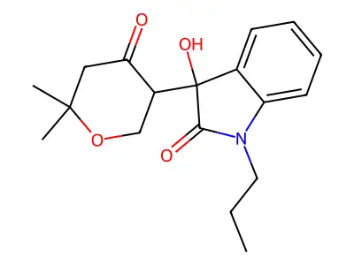 3-(6,6-Dimethyl-4-oxooxan-3-yl)-3-hydroxy-1-propylindol-2-one structure