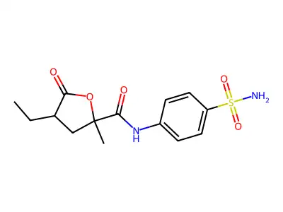 4-ethyl-2-methyl-5-oxo-N-(4-sulfamoylphenyl)oxolane-2-carboxamide structure