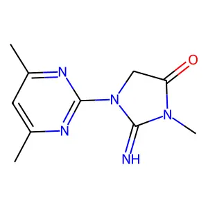 1-(4,6-Dimethylpyrimidin-2-yl)-2-imino-3-methylimidazolidin-4-one structure