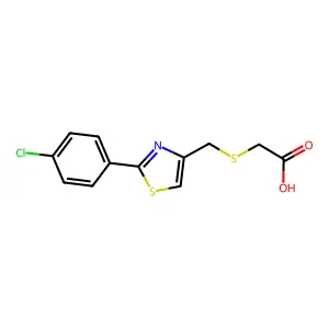 Acetic acid, [[[2-(4-chlorophenyl)-4-thiazolyl]methyl]thio]- structure