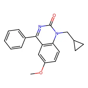 1-(Cyclopropylmethyl)-6-methoxy-4-phenyl-2(1H)-quinazolinone structure