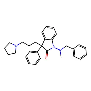 1-(Benzylmethylamino)-3-phenyl-3-(3-(1-pyrrolidinyl)propyl)-2-indolinone structure