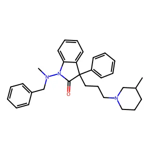 1-(Benzylmethylamino)-3-(3-(3-methylpiperidino)propyl)-3-phenyl-2-indolinone structure