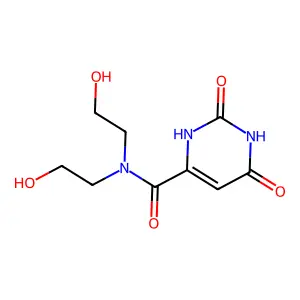 2,6-Dihydroxy-N,N-bis(2-hydroxyethyl)pyrimidine-4-carboxamide structure