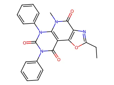 4-Ethyl-8-methyl-10,12-diphenyl-3-oxa-5,8,10,12-tetrazatricyclo[7.4.0.02,6]trideca-1(9),2(6),4-triene-7,11,13-trione structure