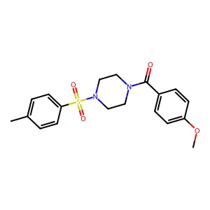 Methyl 4-({4-[(4-methylphenyl)sulfonyl]-1-piperazinyl}carbonyl)phenyl ether structure