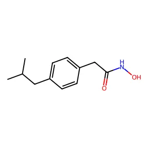 Acetohydroxamic acid, 2-(p-isobutylphenyl)- structure