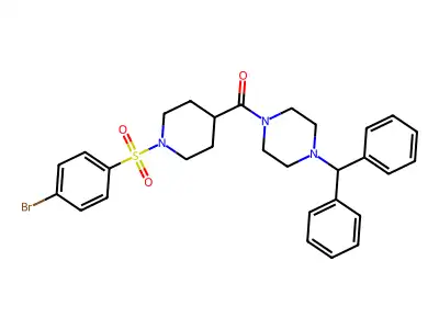 (4-Benzhydrylpiperazin-1-yl)-[1-(4-bromophenyl)sulfonylpiperidin-4-yl]methanone structure