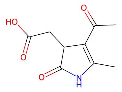 (4-acetyl-5-methyl-2-oxo-2,3-dihydro-1H-pyrrol-3-yl)acetic acid structure