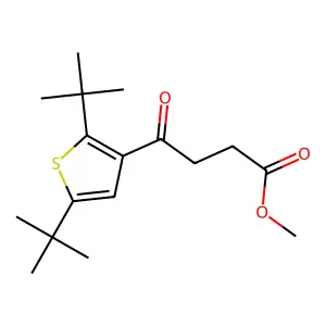 Methyl 2,5-bis(1,1-dimethylethyl)-gamma-oxo-3-thiophenebutanoate structure