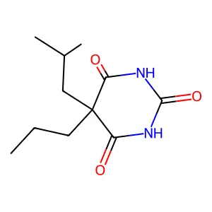 Barbituric acid, 5-propyl-5-(2-methylpropyl) structure