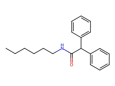 N-hexyl-2,2-diphenylacetamide structure