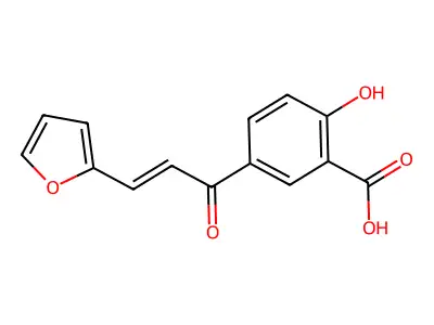 5-[3-(2-Furyl)prop-2-enoyl]-2-hydroxy-benzoic acid structure