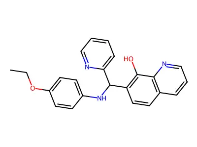 7-(((4-Ethoxyphenyl)amino)(pyridin-2-yl)methyl)quinolin-8-ol structure