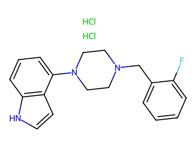 1h-Indole,4-[4-[(2-fluorophenyl)methyl]-1-piperazinyl]-,dihydrochloride structure