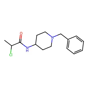 N-(1-benzylpiperidin-4-yl)-2-chloropropanamide structure