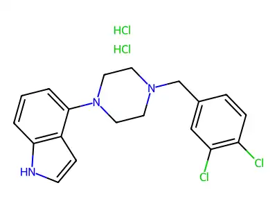 1h-Indole,4-[4-[(3,4-dichlorophenyl)methyl]-1-piperazinyl]-,dihydrochloride structure