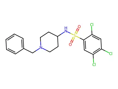 N-(1-benzyl-4-piperidinyl)-2,4,5-trichlorobenzenesulfonamide structure