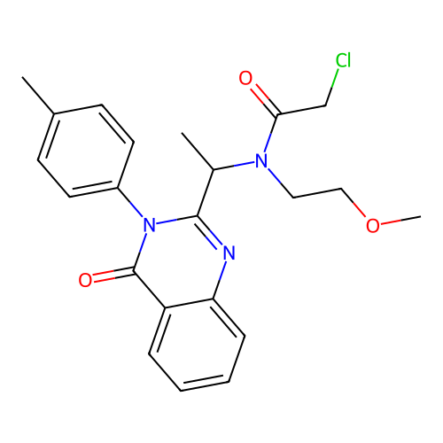 2-chloro-N-(2-methoxyethyl)-N-[1-[3-(4-methylphenyl)-4-oxoquinazolin-2-yl]ethyl]acetamide structure