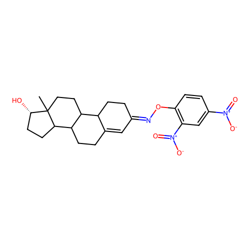 17-beta-Hydroxyestr-4-en-3-one O-(2,4-dinitrophenyl)oxime structure