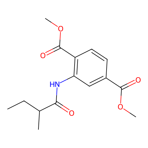 Dimethyl 2-[(2-methylbutanoyl)amino]terephthalate structure