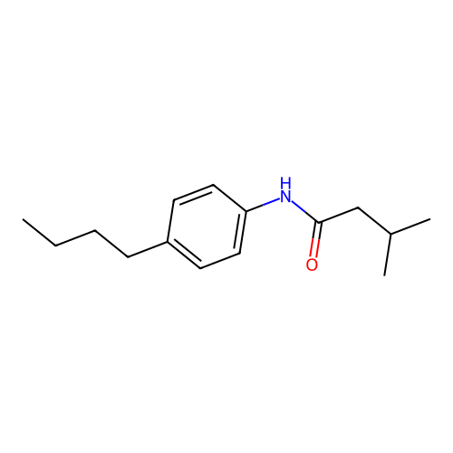 N-(4-butylphenyl)-3-methylbutanamide structure