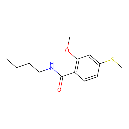 N-butyl-2-methoxy-4-(methylsulfanyl)benzamide structure