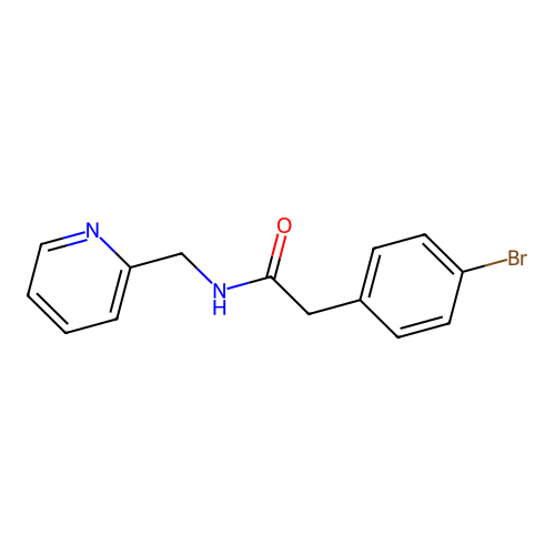 2-(4-bromophenyl)-N-(pyridin-2-ylmethyl)acetamide structure