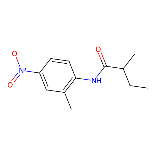 2-methyl-N-(2-methyl-4-nitrophenyl)butanamide structure