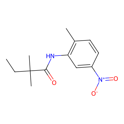 2,2-dimethyl-N-(2-methyl-5-nitrophenyl)butanamide structure