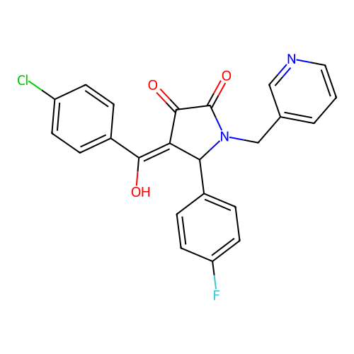 4-(4-chlorobenzoyl)-5-(4-fluorophenyl)-3-hydroxy-1-(pyridin-3-ylmethyl)-1H-pyrrol-2(5H)-one structure
