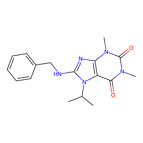 8-(Benzylamino)-7-isopropyl-1,3-dimethyl-3,7-dihydro-1H-purine-2,6-dione structure