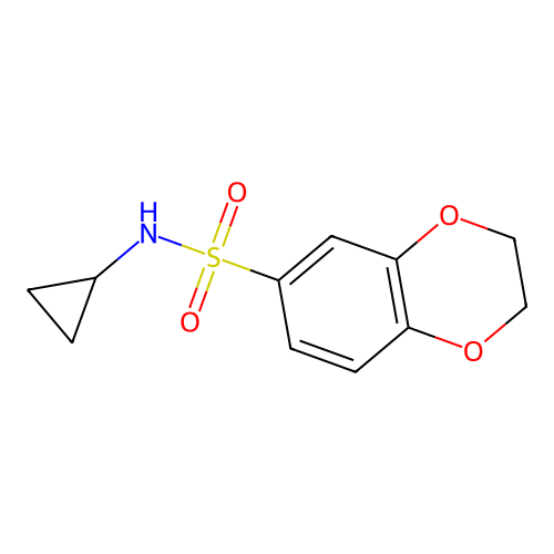 N-cyclopropyl-2,3-dihydro-1,4-benzodioxine-6-sulfonamide structure