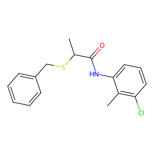 2-(benzylsulfanyl)-N-(3-chloro-2-methylphenyl)propanamide structure