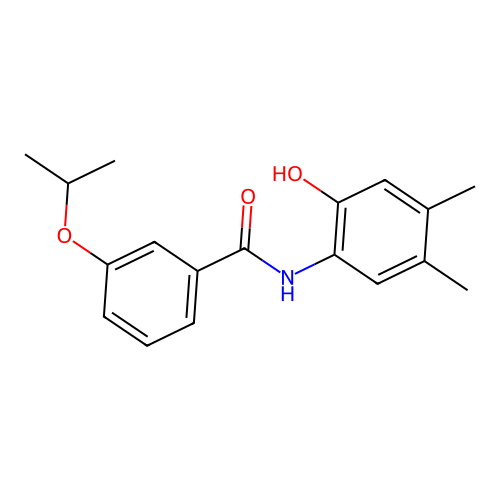 N-(2-hydroxy-4,5-dimethylphenyl)-3-(propan-2-yloxy)benzamide structure