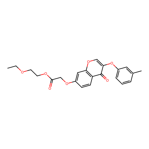 2-Ethoxyethyl 2-[3-(3-methylphenoxy)-4-oxochromen-7-yloxy]acetate structure