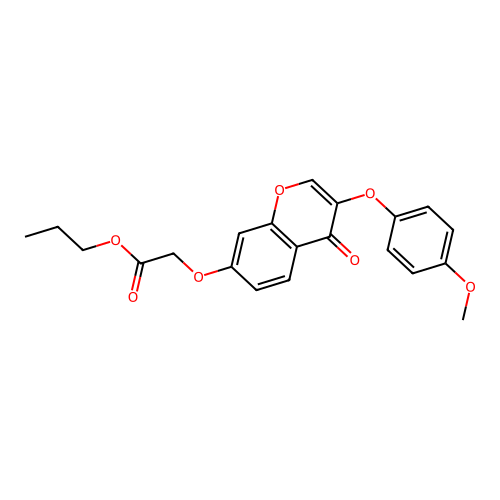 Propyl 2-[3-(4-methoxyphenoxy)-4-oxochromen-7-yloxy]acetate structure