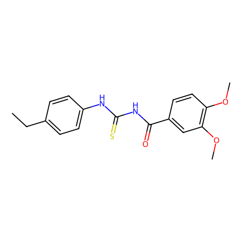 N-[(4-ethylphenyl)carbamothioyl]-3,4-dimethoxybenzamide structure